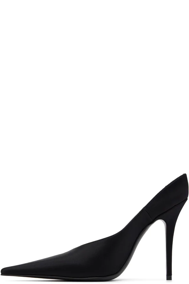 Amina Muaddi Black Anok Mule 105 Heels, photo 3 of 4 from SSENSE