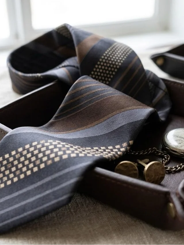 Fendi Navy, Brown And Gray Diagonal Geometric Silk Tie in brown|blue|red Silk from Poshmark, photo 4 of 4