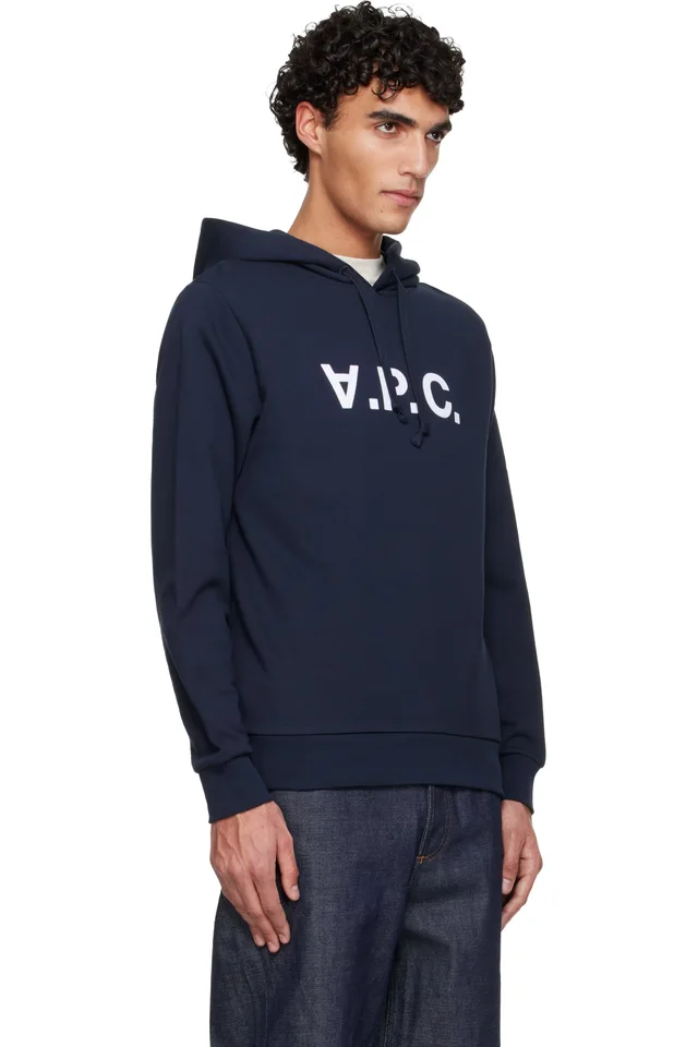 A.P.C. Navy Standard Grand 'VPC' Hoodie, photo 2 of 3 from SSENSE