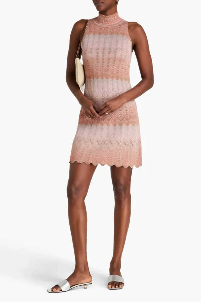 Missoni Metallic Zigzag Crochet-Knit Turtleneck Mini Dress, photo 3 of 8 from THE OUTNET