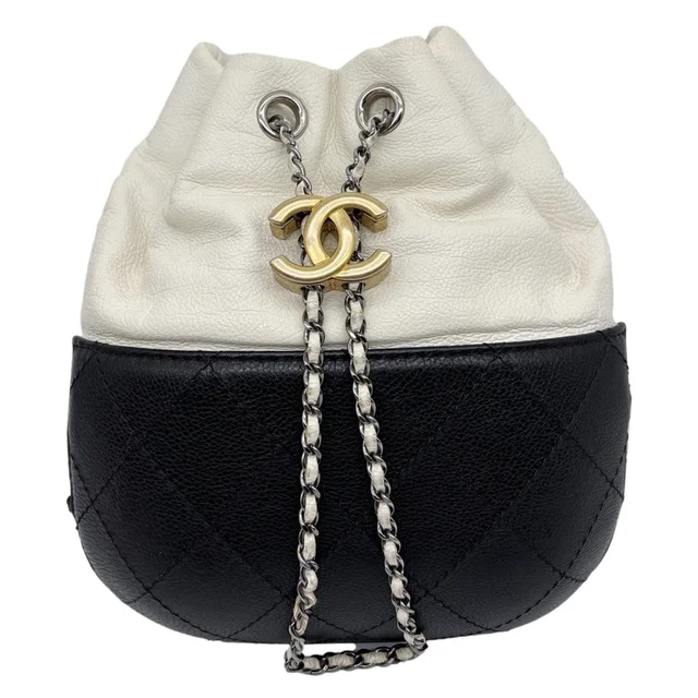 Chanel Gabrielle Quilted Leather Bucket Bag Bicolor in Leather from Dallas Designer Handbags