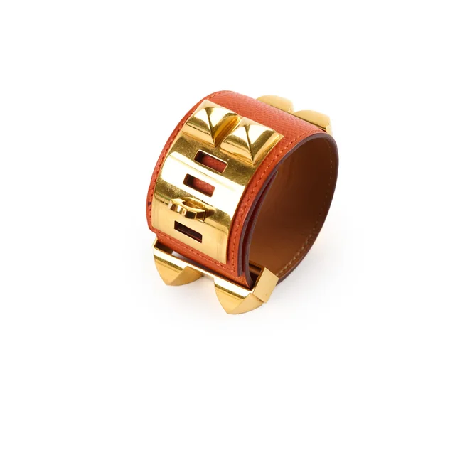Hermès Collier de Chien Orange Bracelet T2 in Orange Epsom leather from The Purse Affair