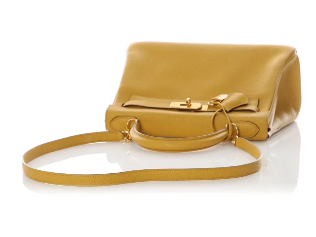 Hermès Jaune Ambre Togo Kelly 28 in Yellow Togo leather from Ann's Fabulous Finds, photo 7 of 11