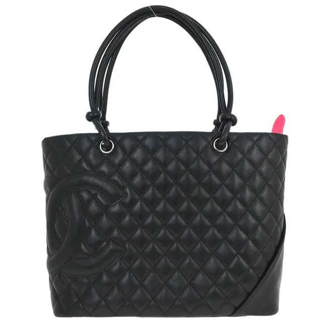 Chanel 2005-2006 Black Calfskin Cambon Ligne Tote Handbag in Black Calfskin from AMORE Vintage Tokyo