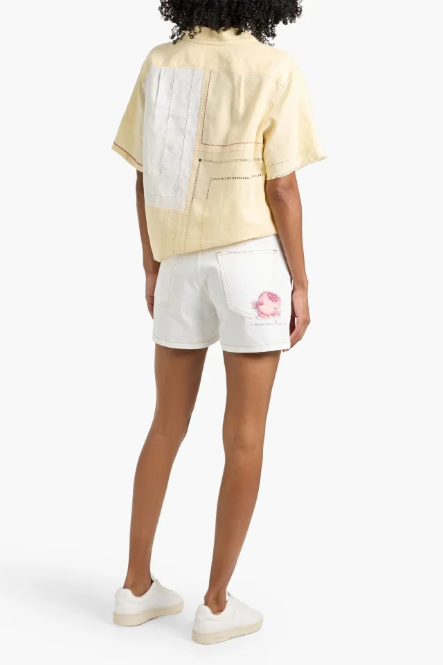 Marni Floral-Appliquéd Denim Shorts, photo 3 of 4 from THE OUTNET