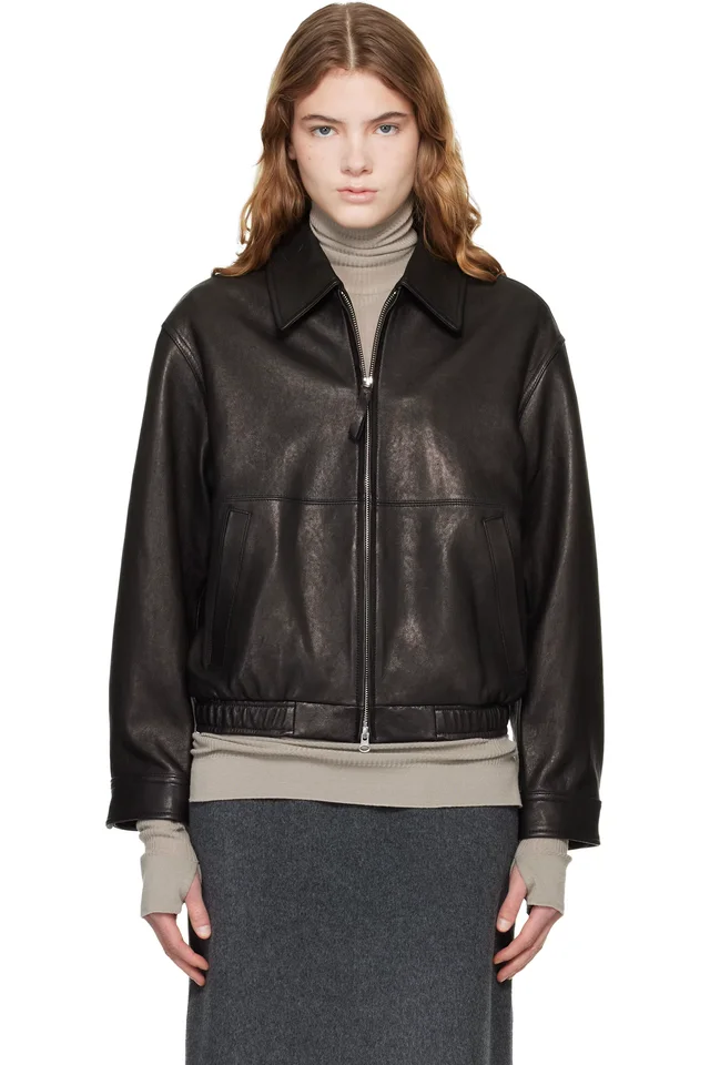 Dunst Black Drizzler Leather Jacket, photo 5 of 5 from SSENSE
