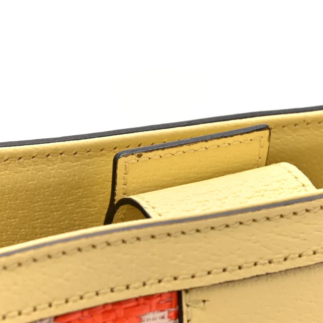 Gucci Straw Textured Dollar Calfskin Cancun Medium Ophidia Shopping Tote Orange Yellow in Orange Calfskin from FASHIONPHILE, photo 11 of 11