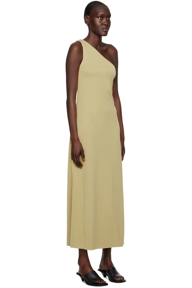 THIRD FORM Khaki Form One Shoulder Midi Dress, photo 2 of 4 from SSENSE