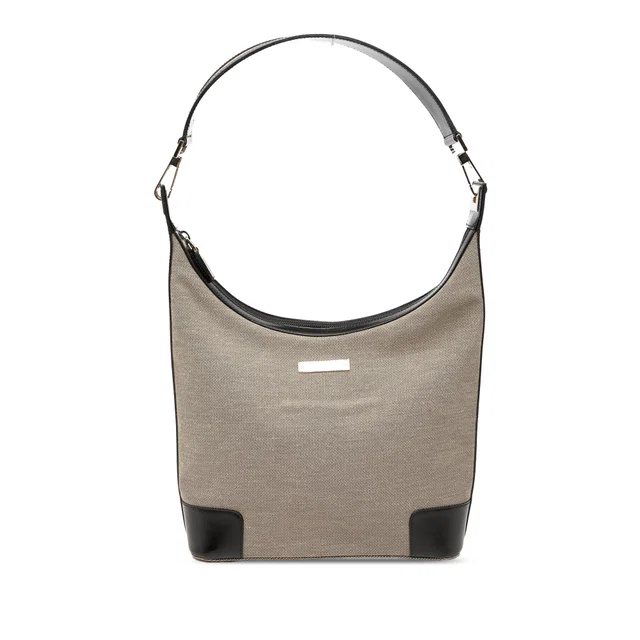 Beige Gucci Canvas Shoulder Bag in Beige Canvas from Designer Revival