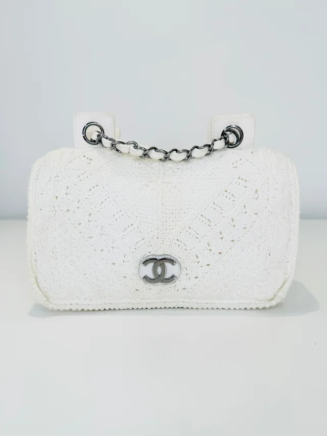 Chanel Crochet Knit Classic Flap Bag in Wool from Edit Second Hand