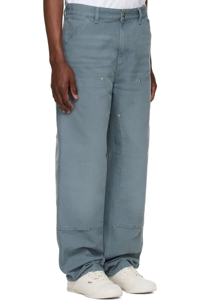 Carhartt Work In Progress Blue Double Knee Trousers, photo 2 of 4 from SSENSE