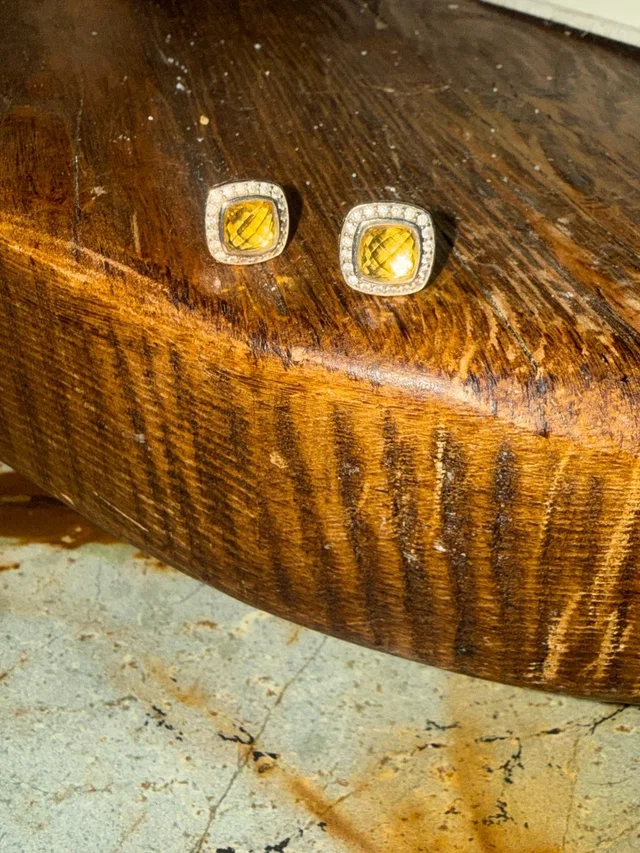 David Yurman 7mm Albion Stud Citrine And Pave’ Earrings in yellow|gray from Poshmark