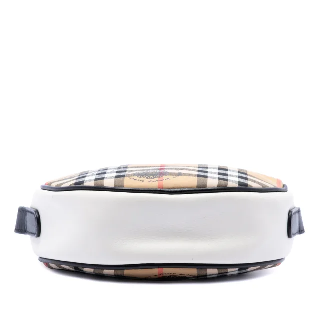 Beige Burberry Cartoon House Check Round Crossbody in Beige Canvas from Designer Revival, photo 3 of 6