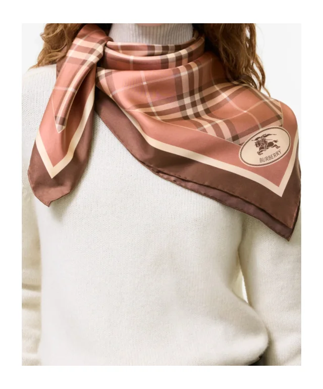 Burberry Check Knight stamp silk scarf, photo 4 of 5 from SENSER