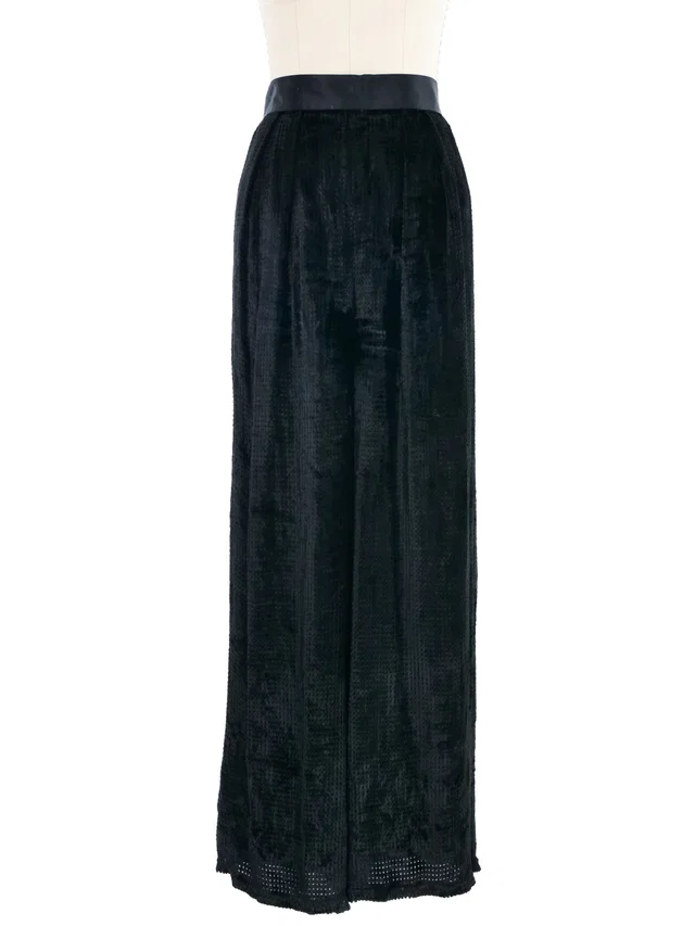 Escada Flocked Velvet Trousers in Velvet from Arcade Vintage