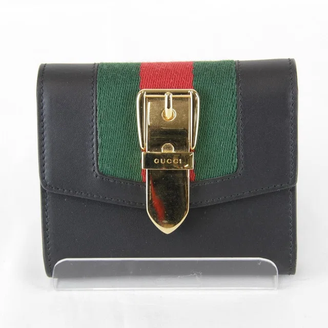 Gucci Sylvie Webline Trifold Wallet Compact in Canvas from The Reluxe