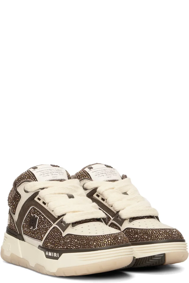 AMIRI Brown & Beige Crystal MA-1 Sneakers, photo 4 of 5 from SSENSE