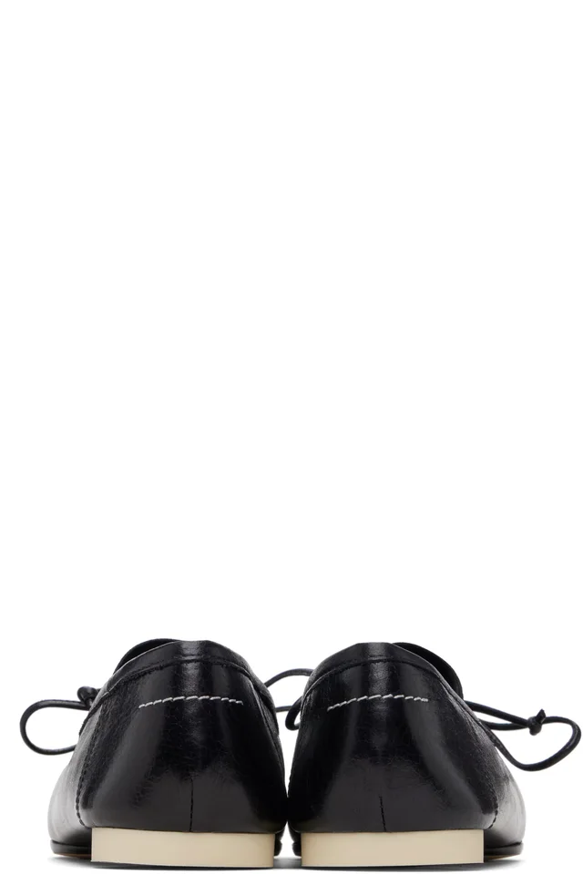 MM6 Maison Margiela Black Numeric Square-Toe Ballerina Flats, photo 2 of 5 from SSENSE