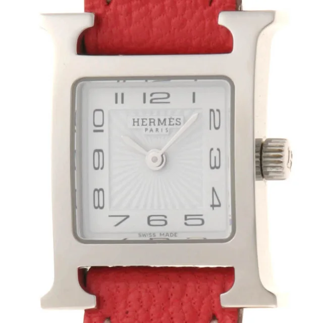 Hermès H Watch Tour Stainless Steel White in White Leather from The Reluxe