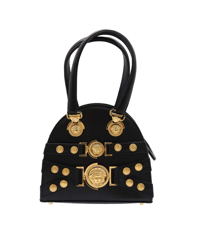 Versace Medusa 2way bag Balck Gold in Gold Leather from Luxury Promise