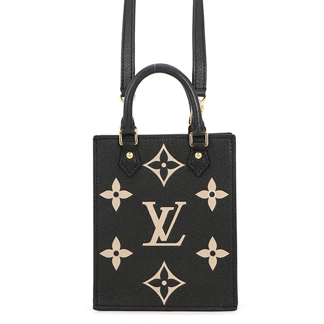 Louis Vuitton Small flat black/beige bag M81416 Bicolor Monogram Empreinte Leather in Black Leather from GALLERY RARE
