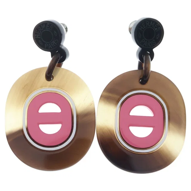 Hermès Fidelio Village Earrings Pink Brown in Brown from The Reluxe