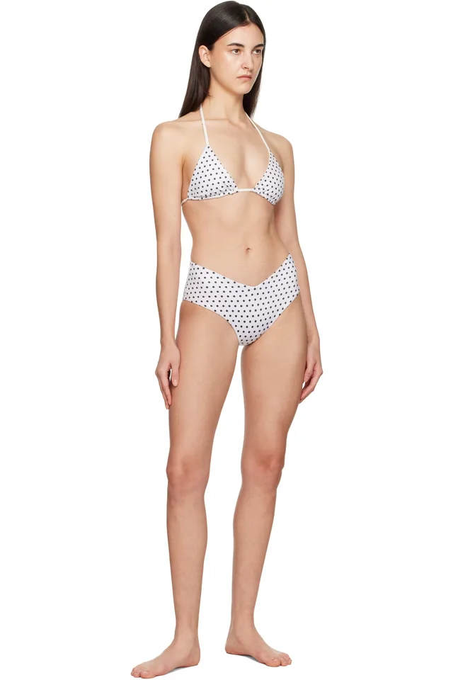 Belle Anna White & Black Raw Bikini Bottom, photo 4 of 4 from SSENSE