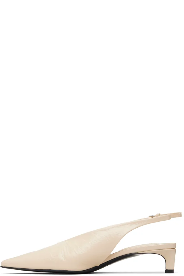 Jil Sander Off-White Slingback Heels, photo 3 of 5 from SSENSE