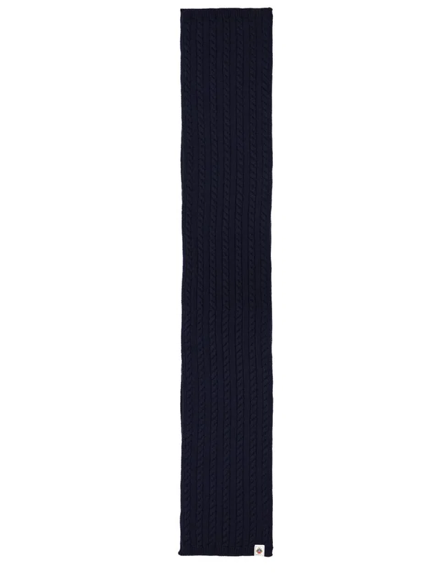 Bally Merino Wool Scarf — Blue Scarfs in Blue Wool from HEWI