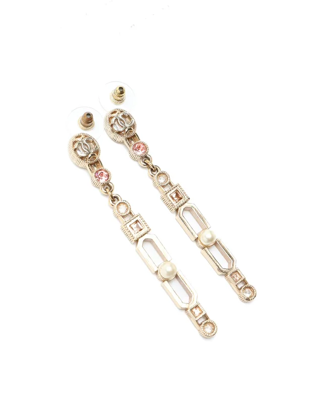 Chanel Coco Mark Rhinestone Dangling Earrings from A Retro Tale, photo 2 of 4