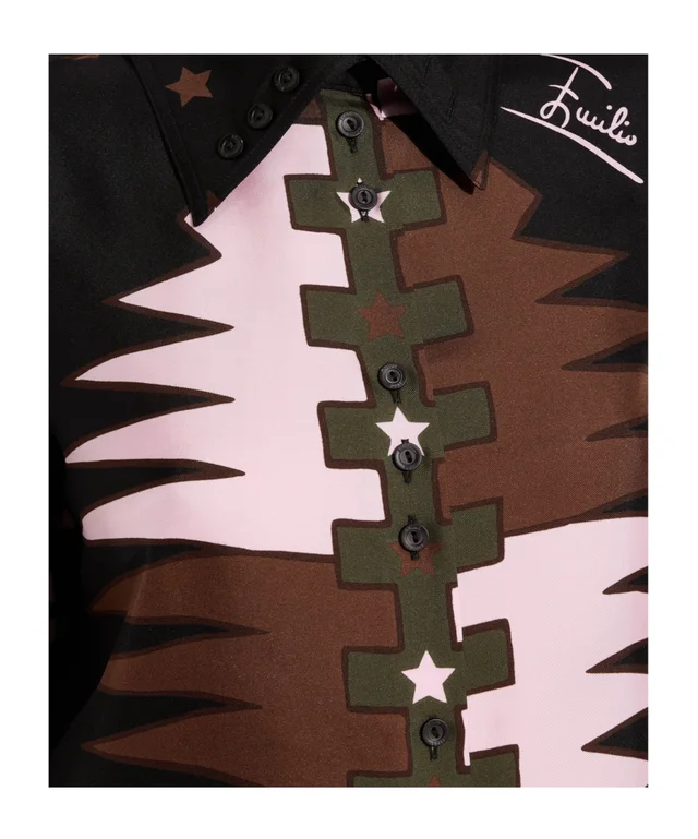 Emilio Pucci Valdimontone Print Silk Crop Shirt, photo 5 of 5 from SENSER