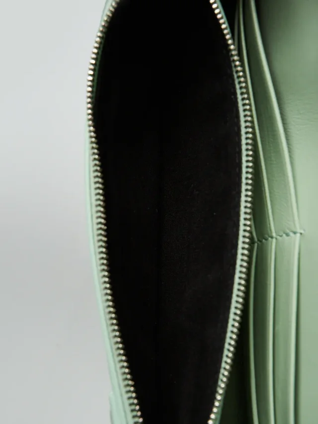 Balenciaga Light Green Croc Embossed Leather Soft Hourglass Wallet On Chain Bag in Green Crocodile from Yoogis, photo 9 of 10