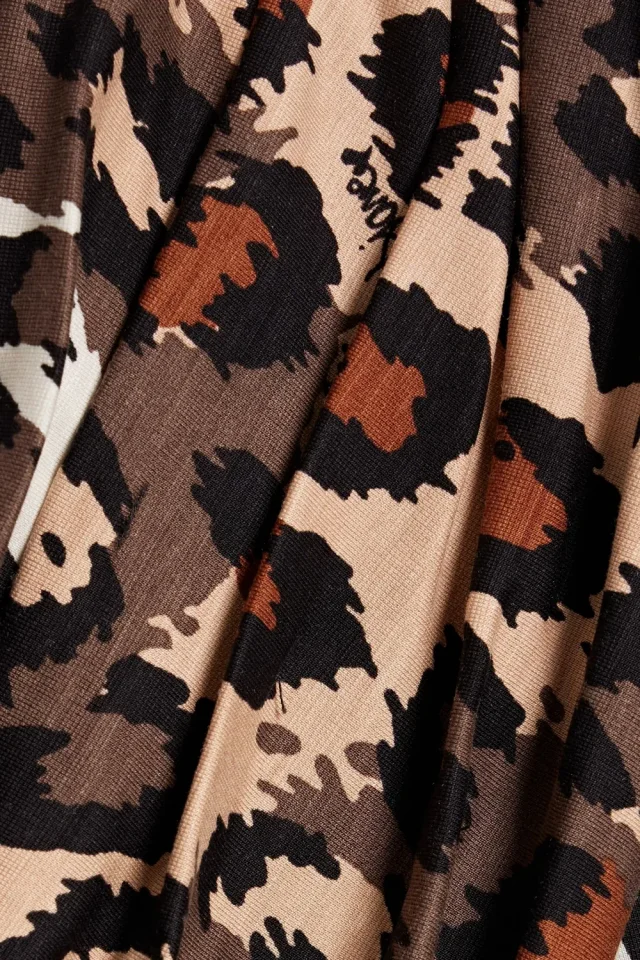 Diane von Furstenberg Perry One-Shoulder Leopard-Print Jersey Dress in Beige, photo 8 of 8 from THE OUTNET