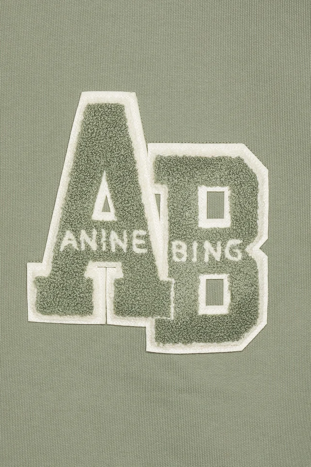 ANINE BING Miles Letternan Sweatshirt in Sage, photo 5 of 5 from REVOLVE (Canada)