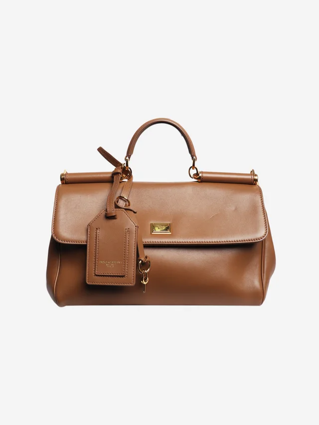 Dolce & Gabbana Brown My Sicily leather shoulder bag in Brown Leather from Sign of the Times
