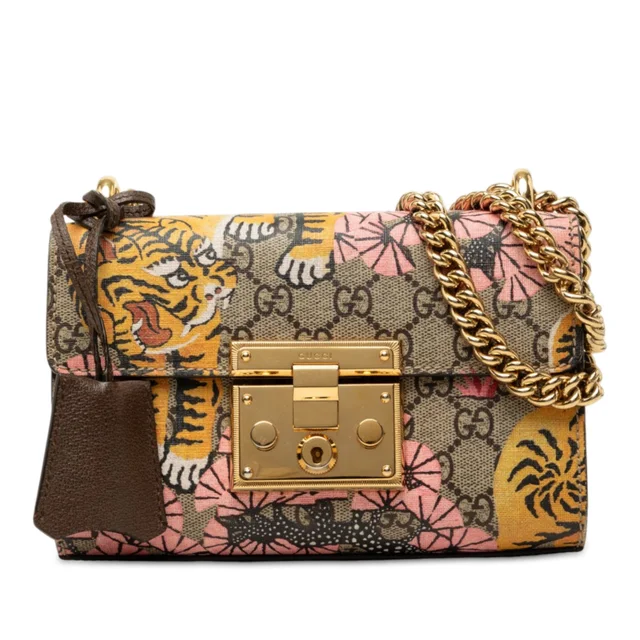 Beige Gucci Small GG Supreme Bengal Padlock Crossbody in Beige Coated canvas from Designer Revival, photo 1 of 1