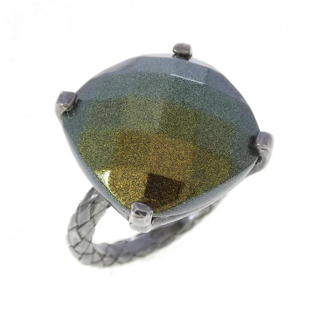 Bottega Veneta resin ring in 925 silver from KOMEHYO