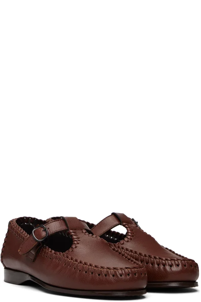 HEREU Brown Alcover Supple Shiny Loafers, photo 4 of 5 from SSENSE