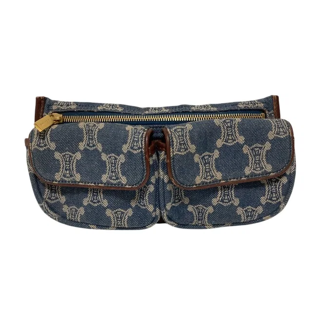 Celine Macadam Denim Waist Bag Blue in Blue Denim from The Reluxe