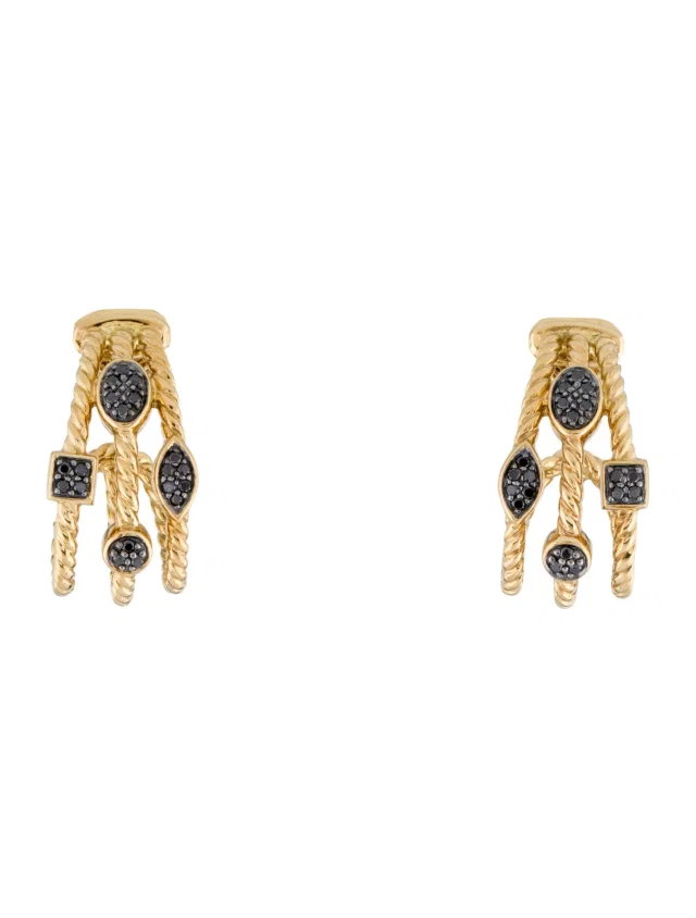David Yurman 18K Diamond Confetti J Hoop Earrings in multicolor from The RealReal