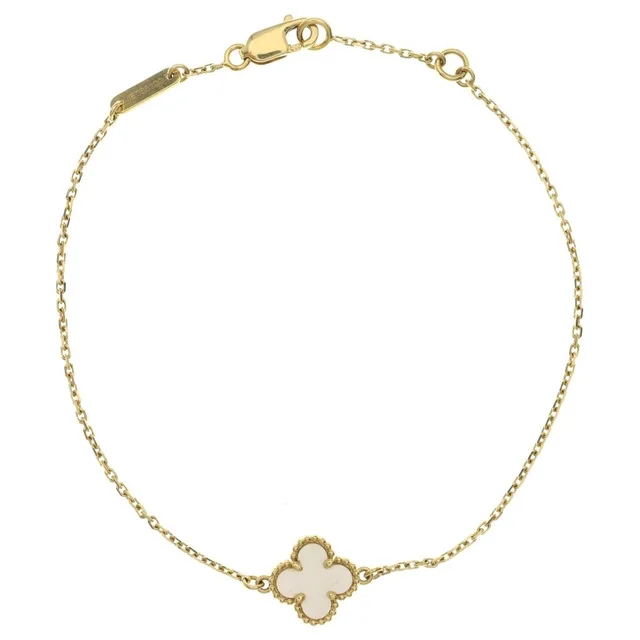 Van Cleef & Arpels Sweet Alhambra Papillon Mother of Pearl Bracelet 18K Yellow Gold in Yellow from The Reluxe