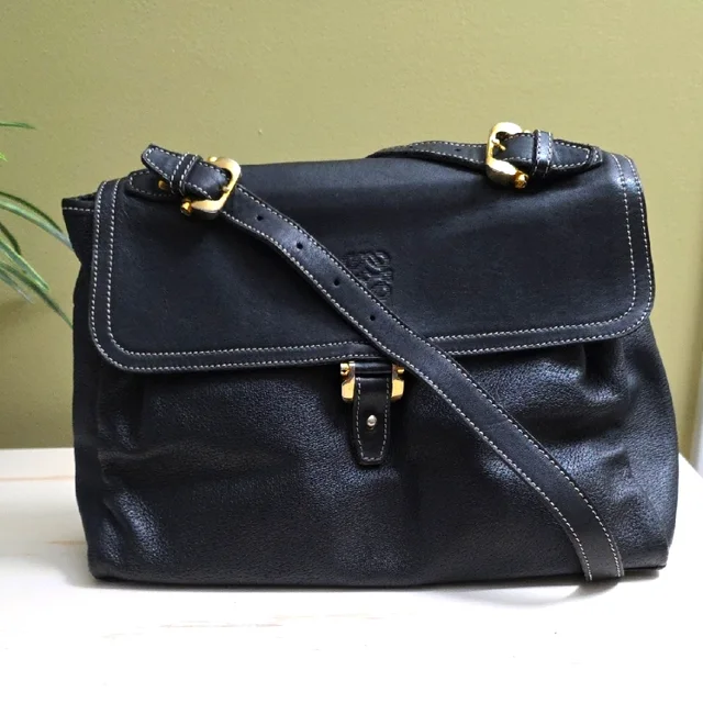 Loewe Anagram 2-Way Business Pc Black Leather Bag in black Leather from Poshmark