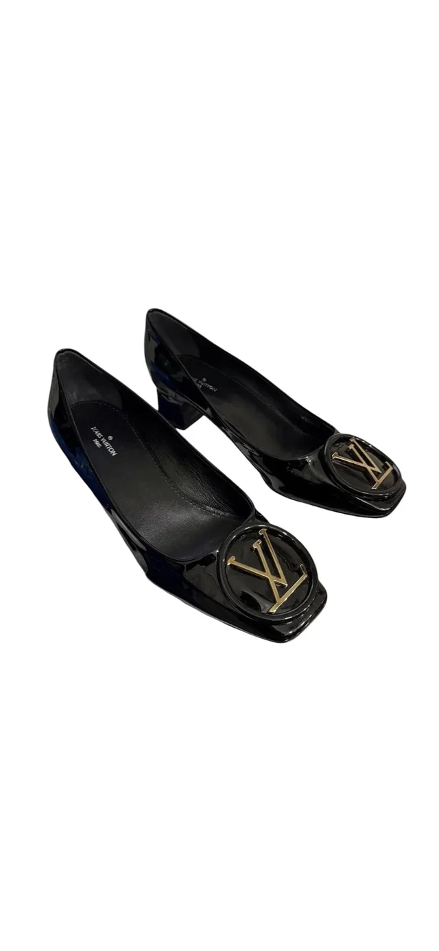 Louis Vuitton Mademoiselle Patent Heels Black Sz36 in Black Patent leather from Luxury Promise