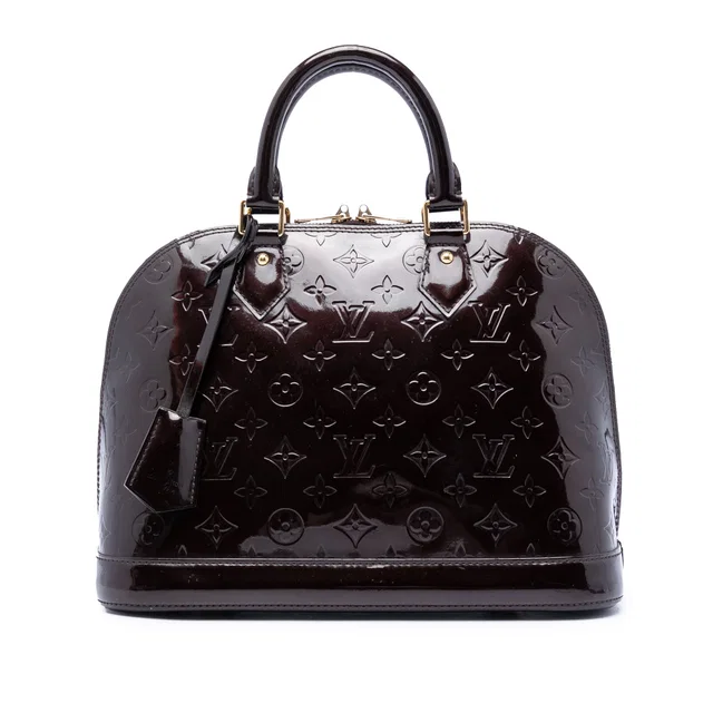Purple Louis Vuitton Monogram Vernis Alma PM Handbag in Purple Leather from Designer Revival