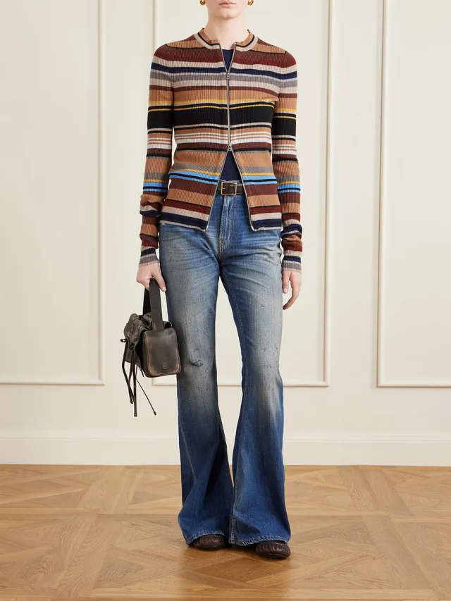 ACNE STUDIOS Distressed high-rise flared jeans in Blue, photo 2 of 2 from NET-A-PORTER (Canada)