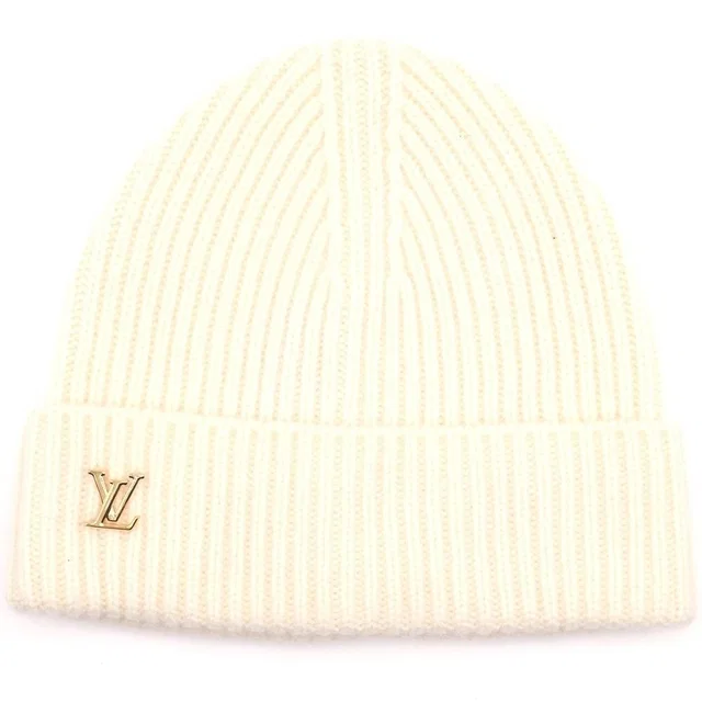 Beanie LV Spark Bronne Hat Ivory Cashmere in White Cashmere from The Reluxe