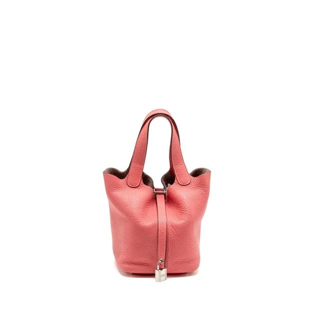 Hermès Picotin 18 Lock Bag Clemence Rose Azalee SHW Stamp A in Pink Clemence leather from EMIER