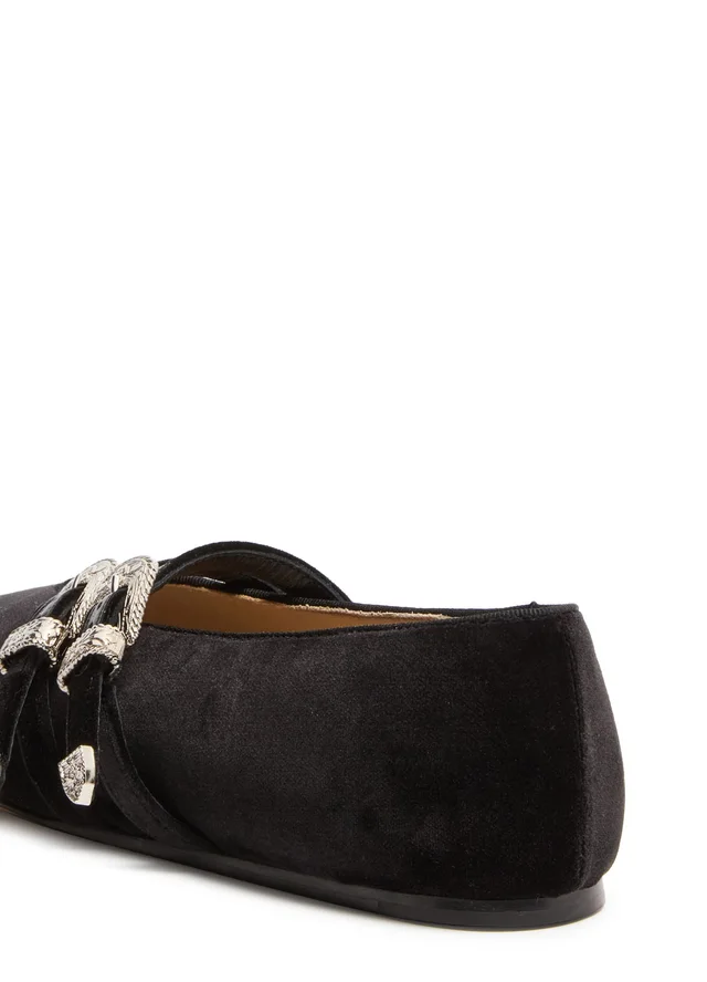 LE MONDE BERYL Claudia ballet flats in Black 100% cotton velvet, photo 6 of 8 from 24S (US)
