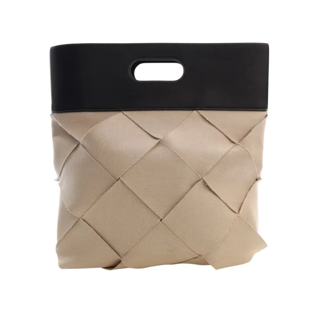 Bottega Veneta Small Canvas French Calfskin Slip Tote in Beige Calfskin from Designer Revival, photo 2 of 13