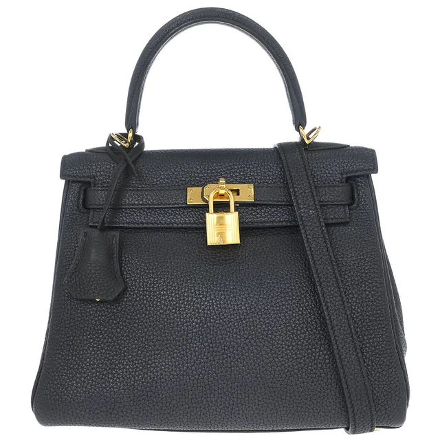 Hermès Plomb Togo Kelly 25 Retourne 2way Shoulder Handbag in Togo leather from AMORE Vintage Tokyo